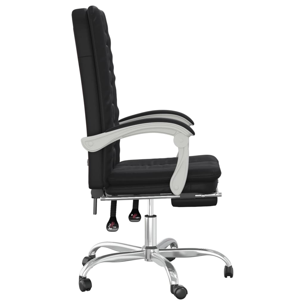 Reclining Office Chair Black Faux Leather