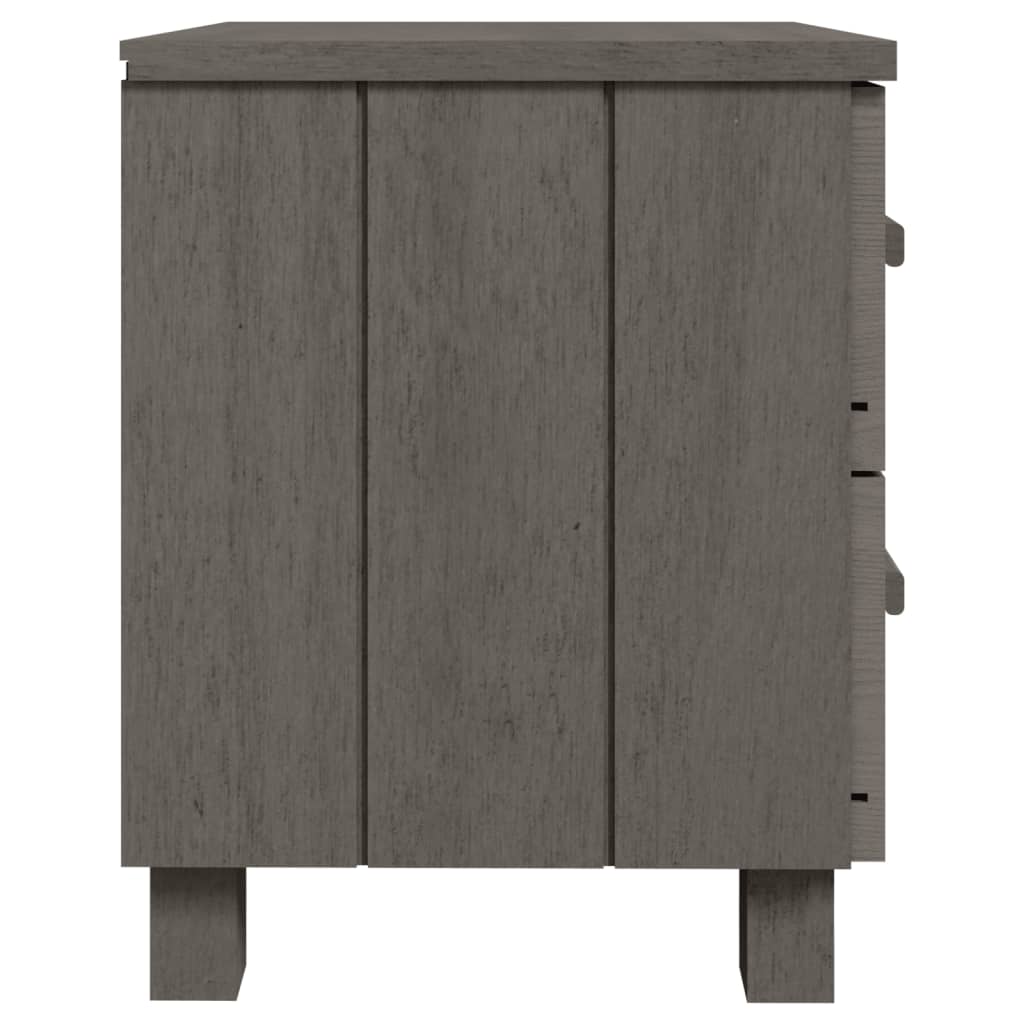 Bedside Cabinets HAMAR 2 pcs Light Gray 15.7"x13.8"x17.5" Solid Wood