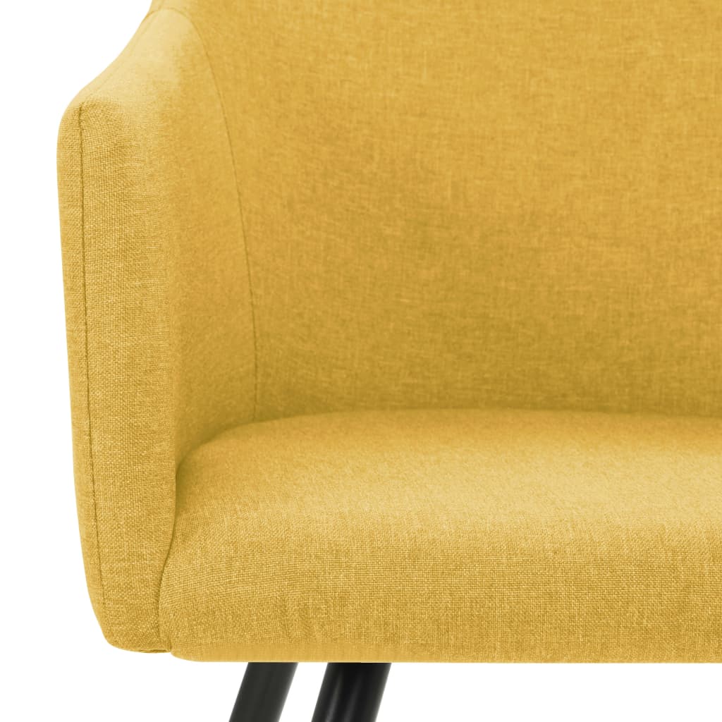 Dining Chairs 4 pcs Yellow Fabric