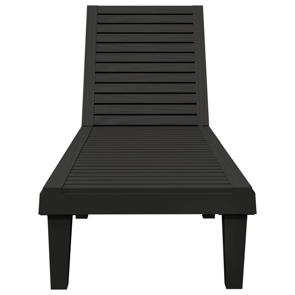 Sun Loungers 2 pcs Black 61"x22.8"x32.7" Polypropylene