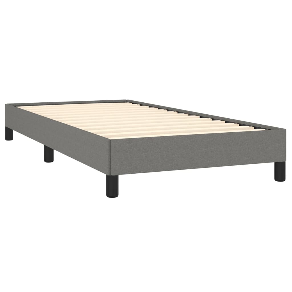 Bed Frame Dark Gray 39.4"x74.8" Twin Fabric