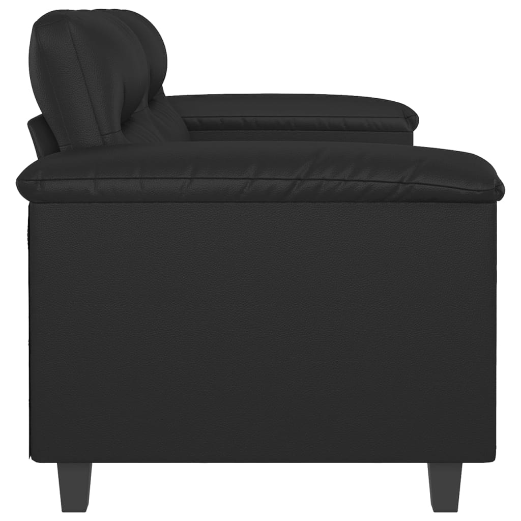 2-Seater Sofa Black 47.2" Faux Leather