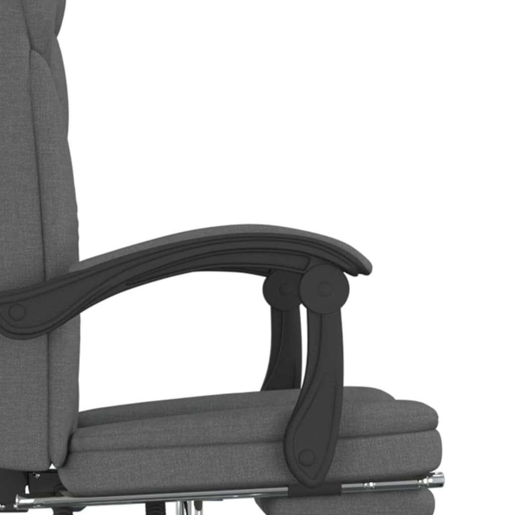 Reclining Office Chair Dark Gray Fabric