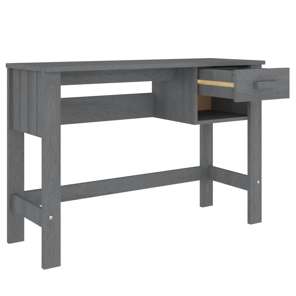 Desk HAMAR Dark Gray 43.3"x15.7"x29.5" Solid Wood Pine