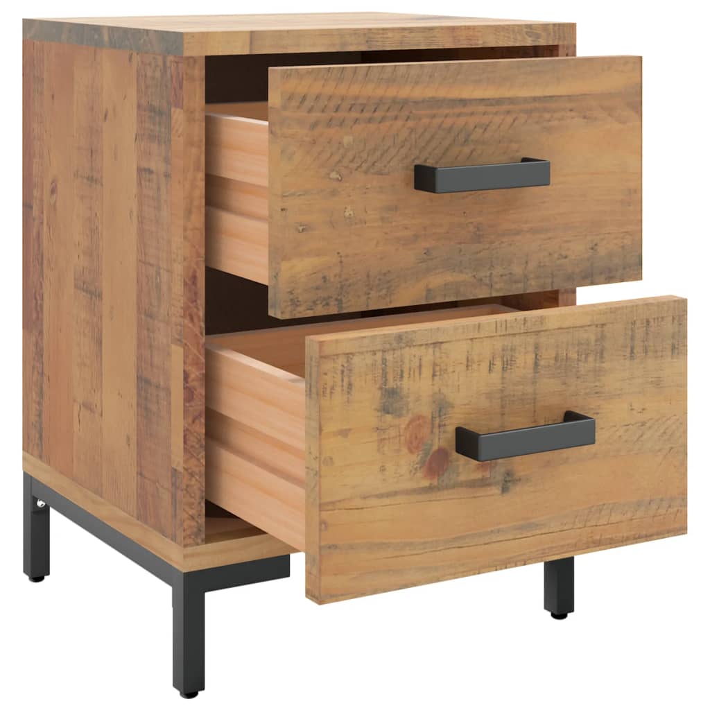 Bedside Cabinets 2 pcs 14.2"x11.8"x17.7" Solid Wood Pine