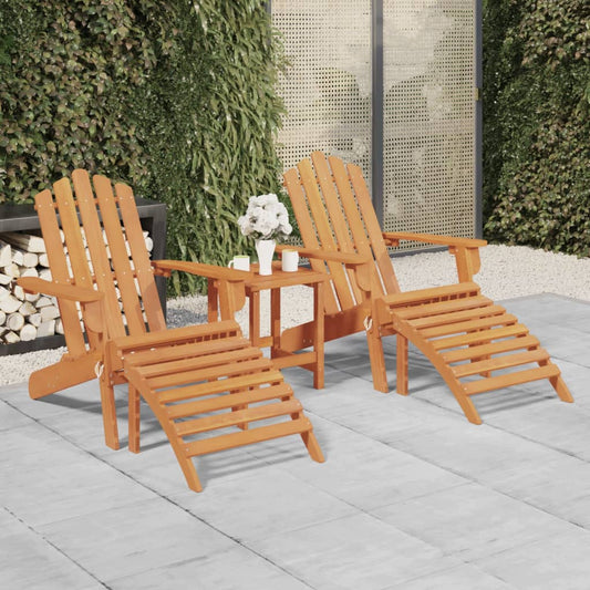 Patio Adirondack Chairs with Footrests 2 pcs Solid Wood Acacia