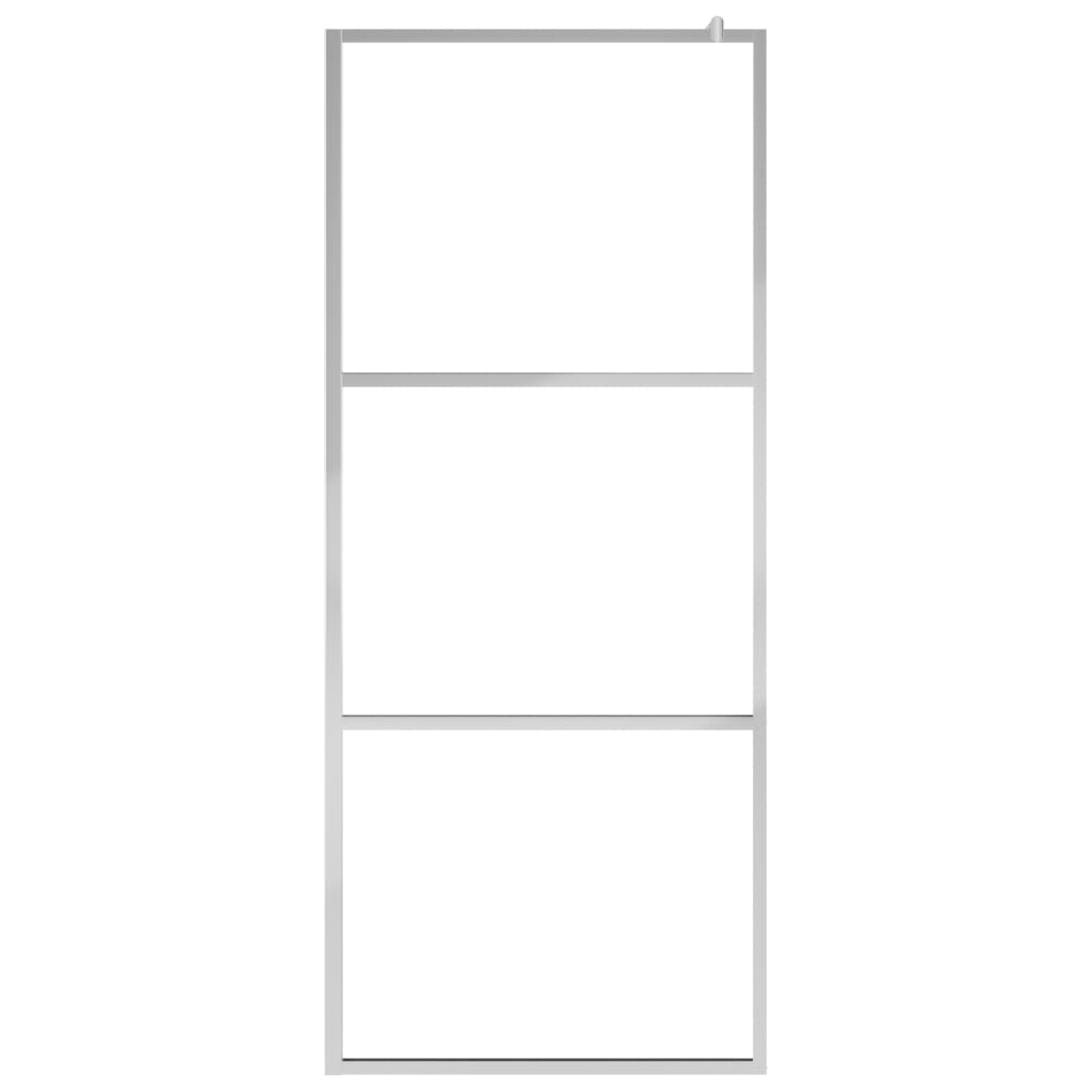 Walk-in Shower Wall with Shelf Chrome 31.5"x76.8" ESG Glass&Aluminum