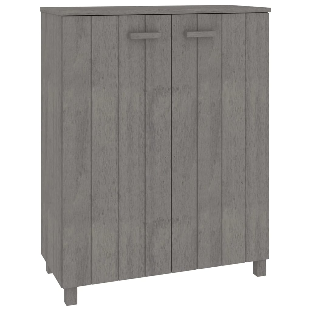 Shoe Cabinet HAMAR Light Gray 33.5"x15.7"x42.5" Solid Wood Pine