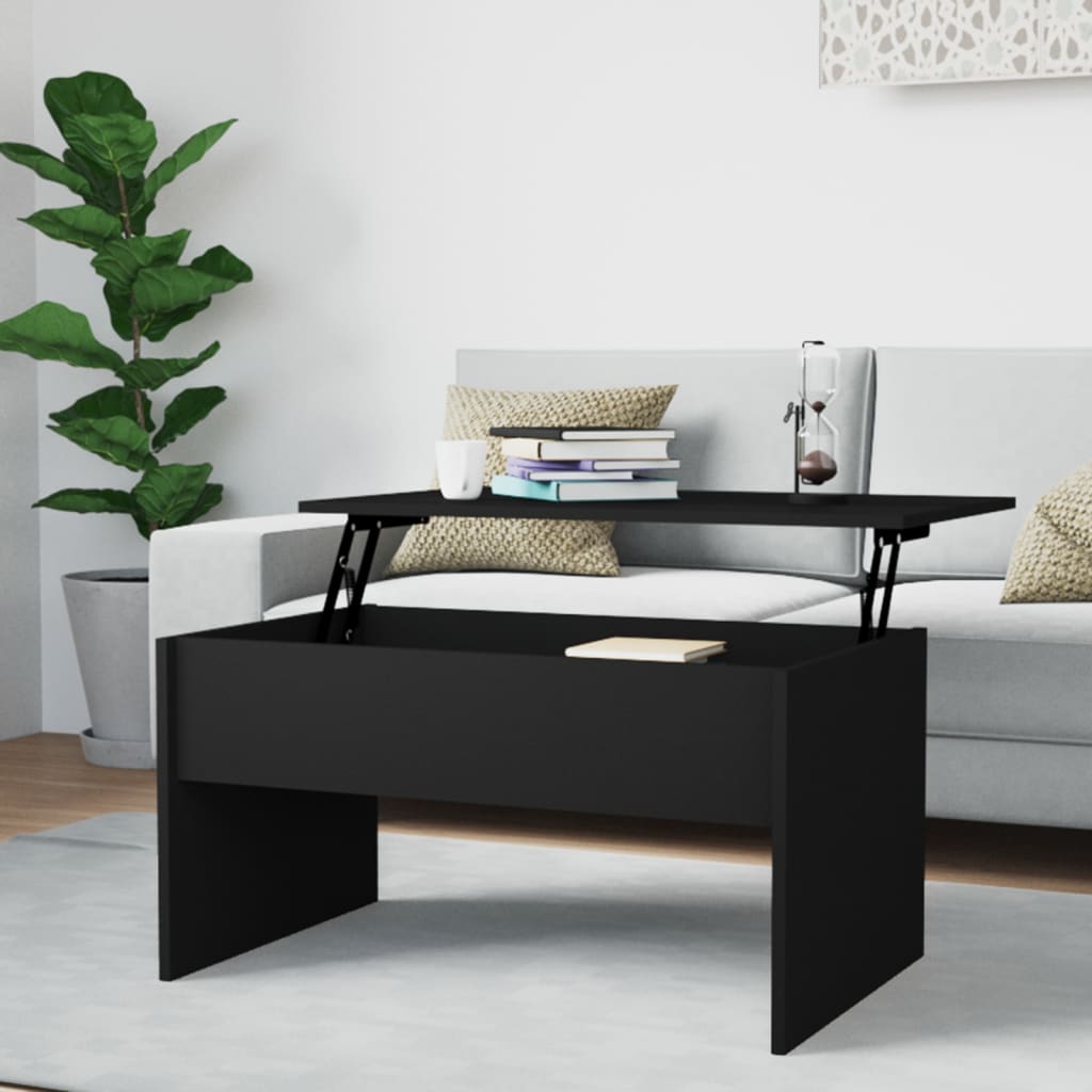 Coffee Table Black 31.5"x19.9"x16.3" Engineered Wood