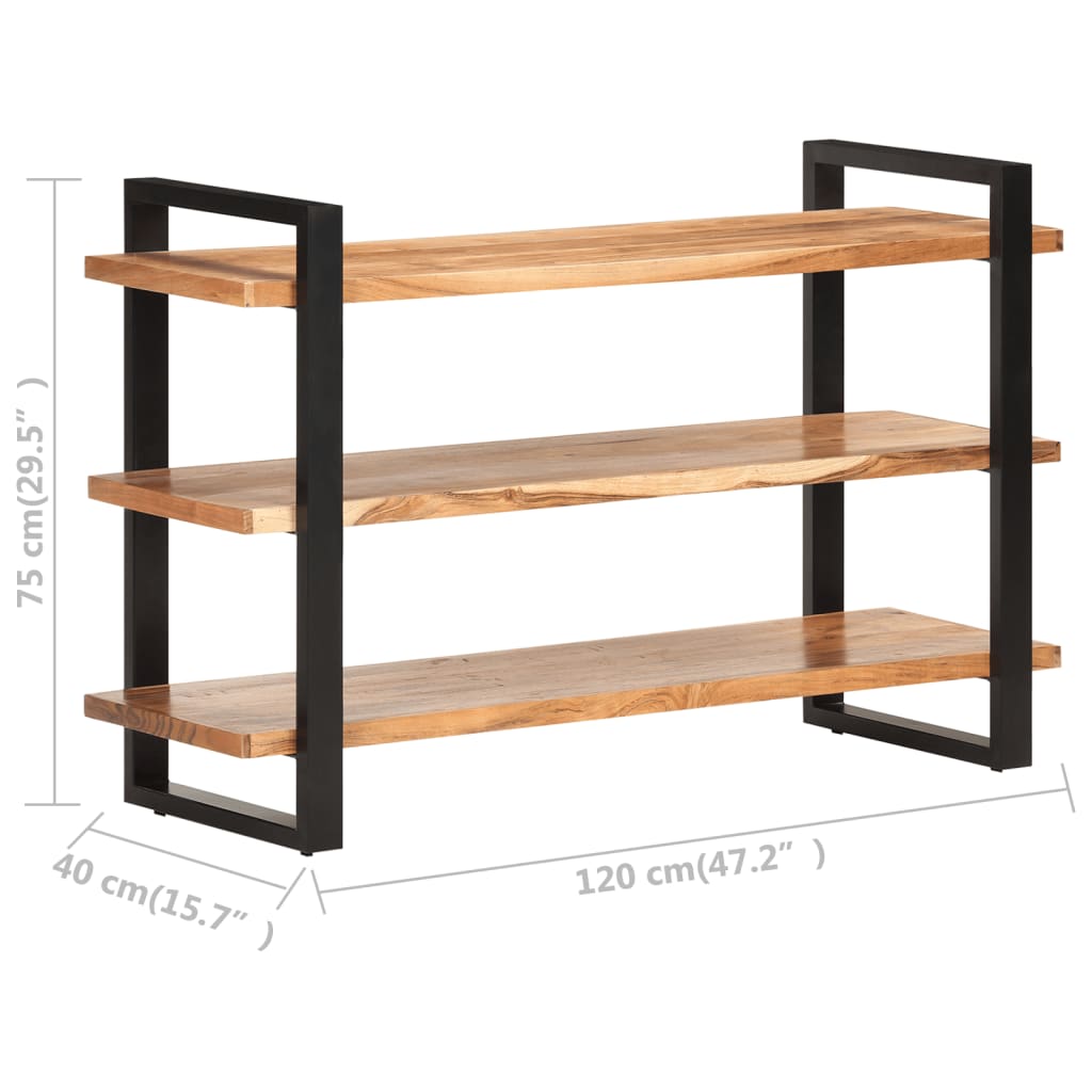 Sideboard with 3 Shelves 47.2"x15.7"x29.5" Solid Acacia Wood