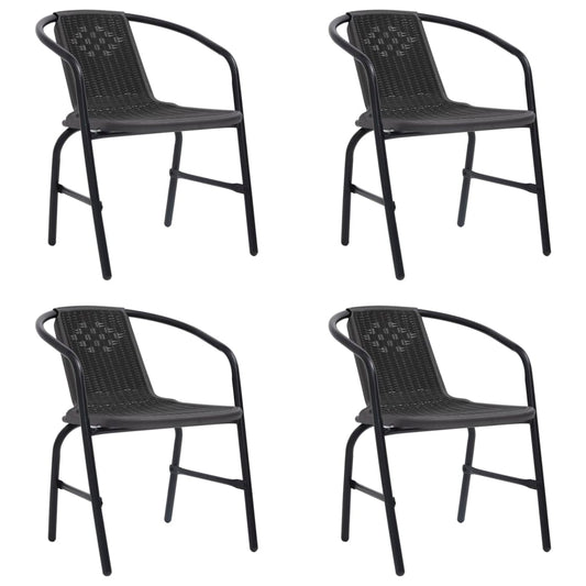 Garden Chairs 4 pcs Plastic Rattan and Steel 242.5 lb