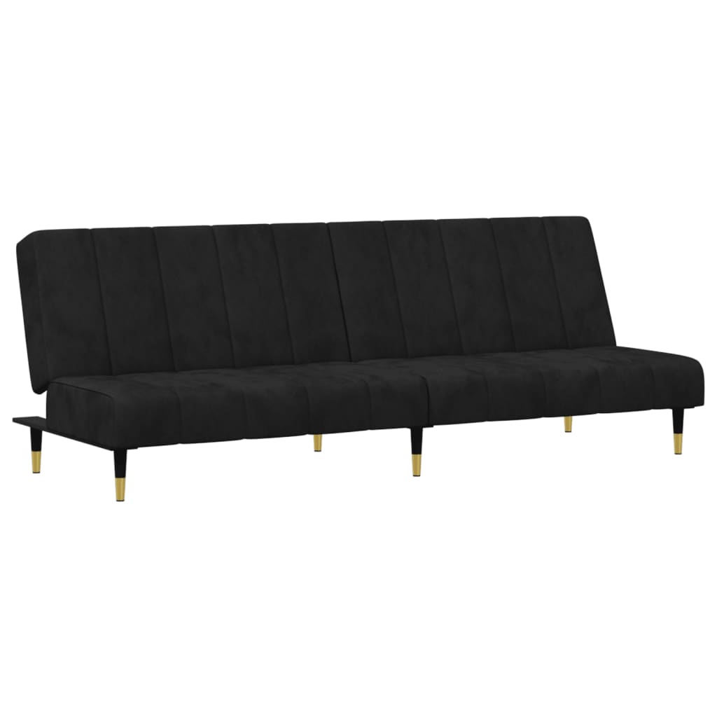 2 Piece Sofa Set Black Velvet