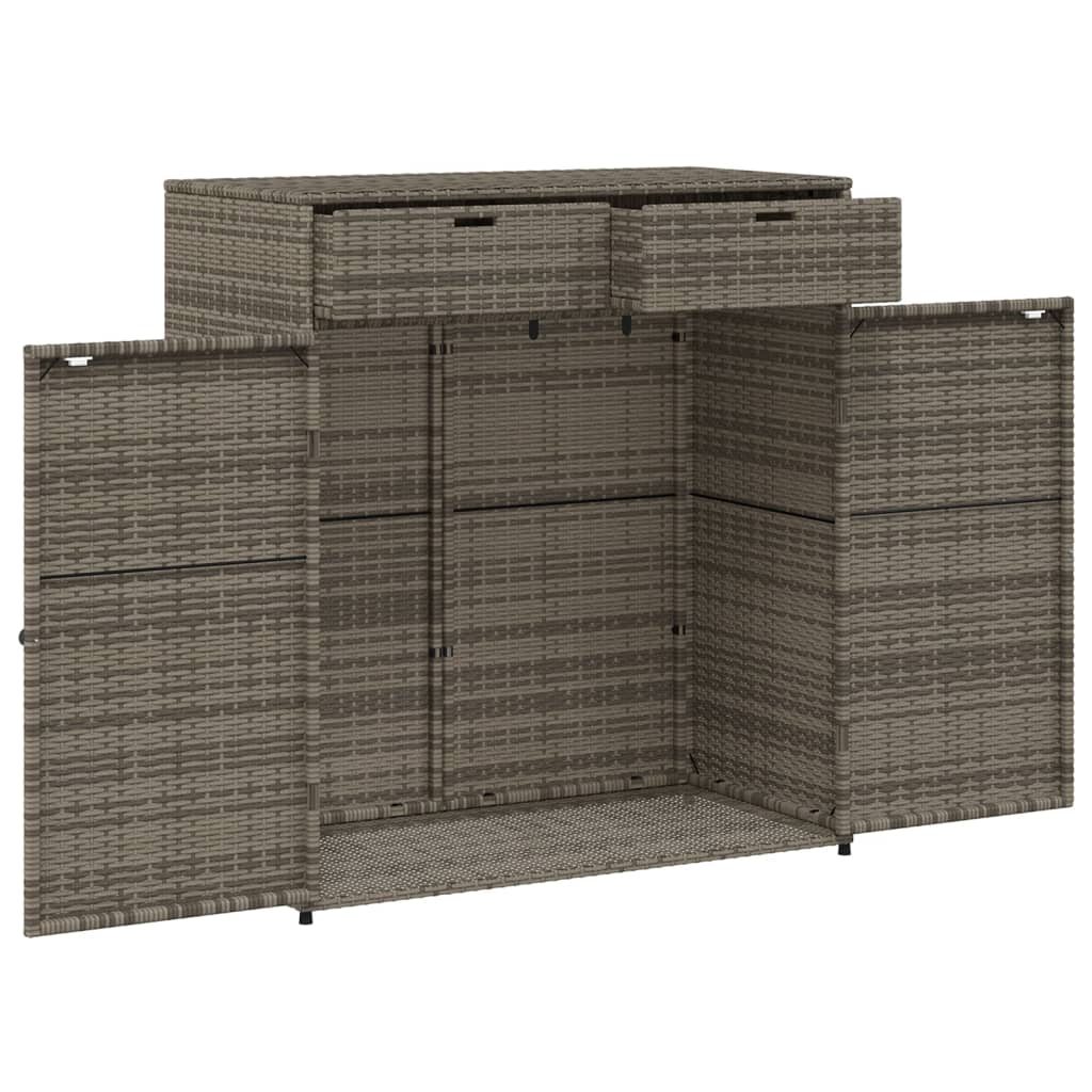 Patio Storage Cabinet Gray 41.3"x21.7"x44.5" Poly Rattan