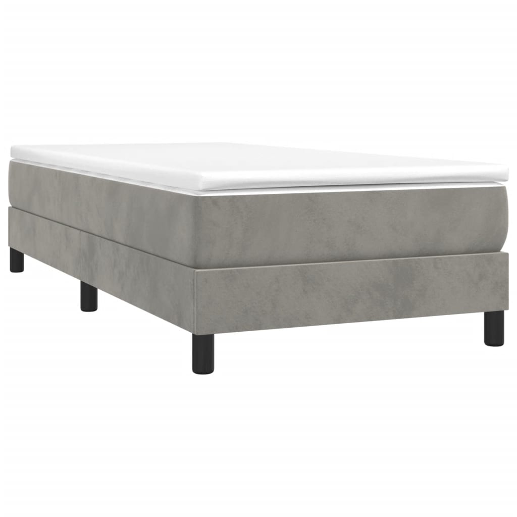 Bed Frame without Mattress Light Gray Twin XL Velvet (US Only)