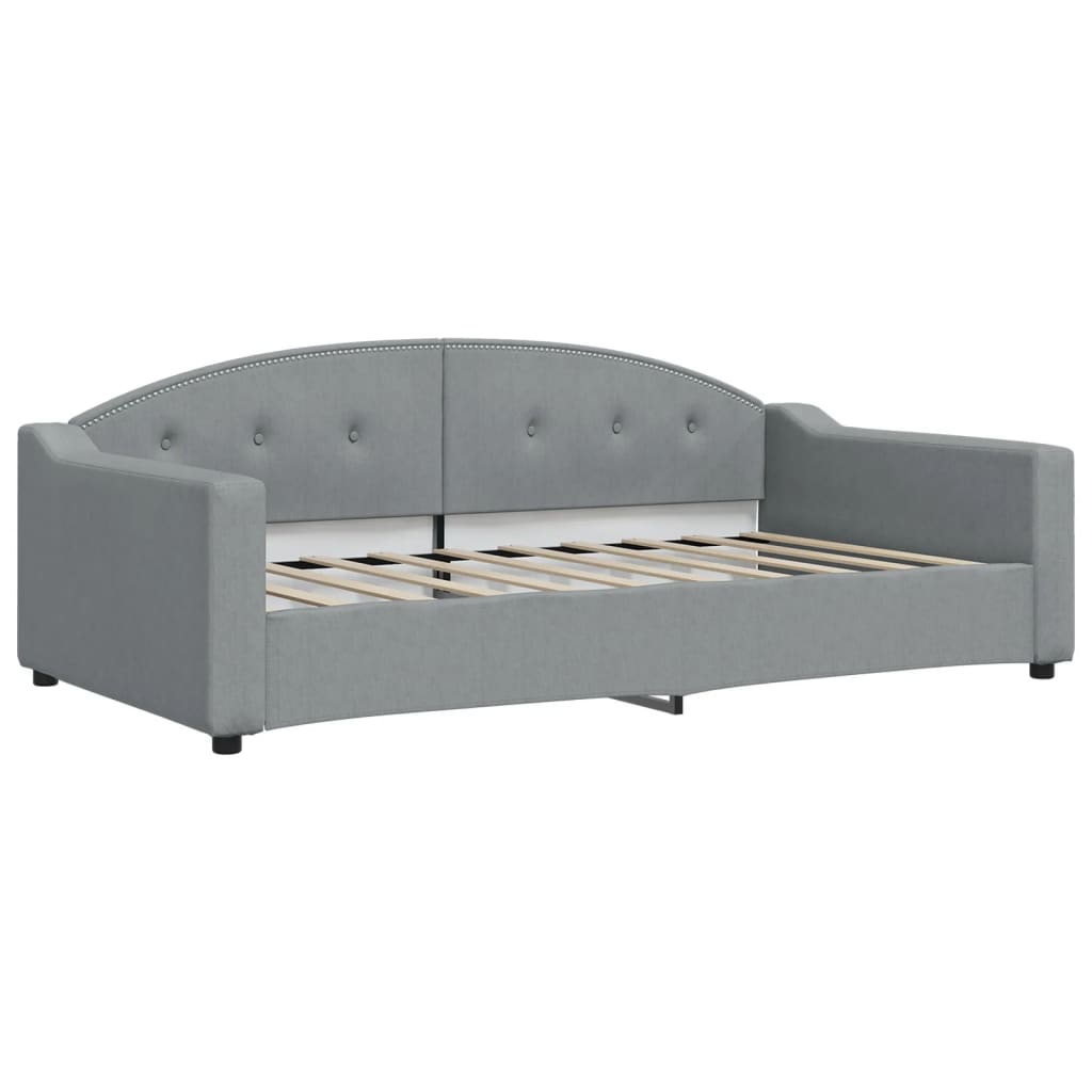 Day Bed without Mattress Light Gray 39.4"x74.8" Fabric