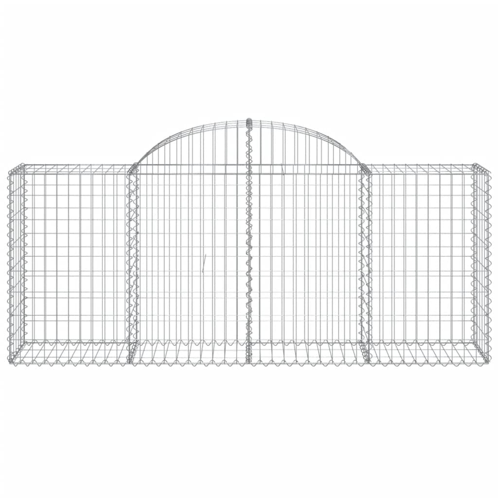 Arched Gabion Baskets 4 pcs 78.7"x19.7"x31.5"/39.4" Galvanized Iron