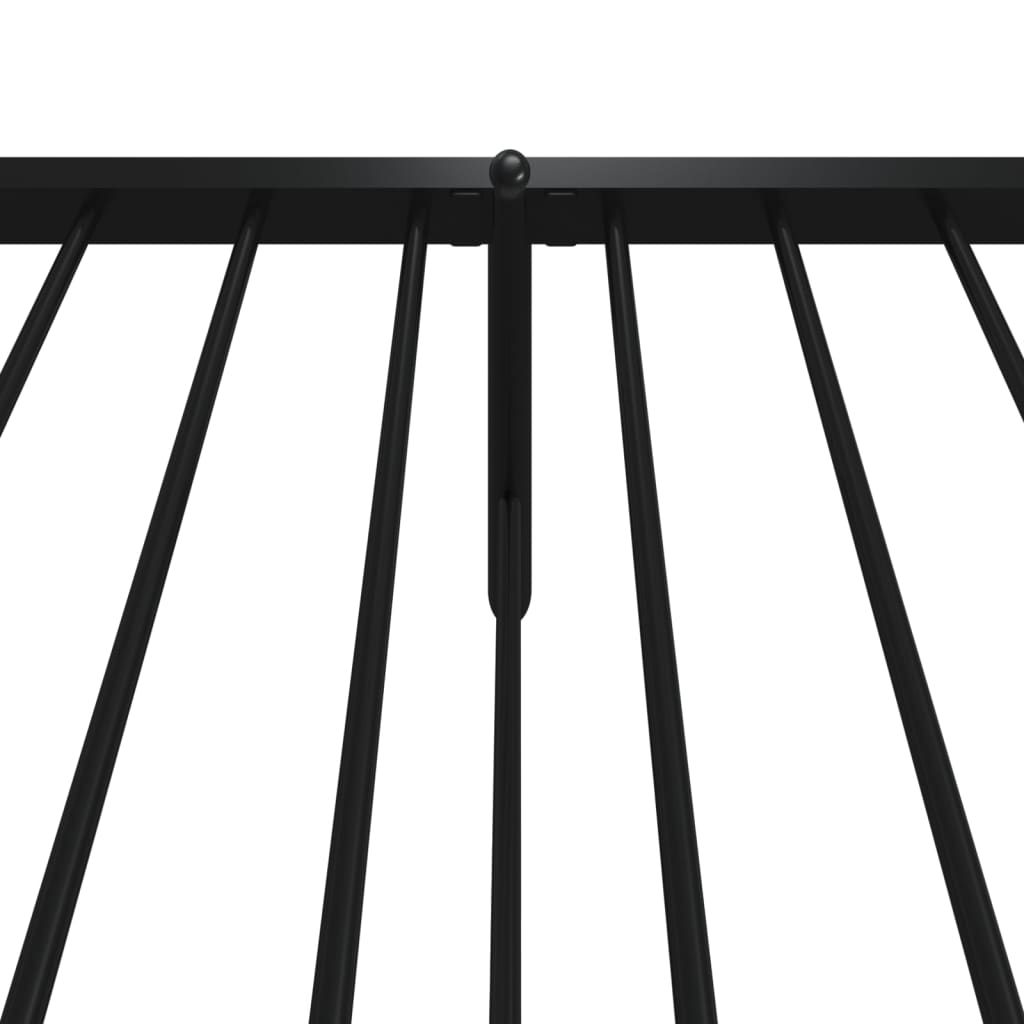 Metal Bed Frame without Mattress with Footboard Black 39.4"x74.8"