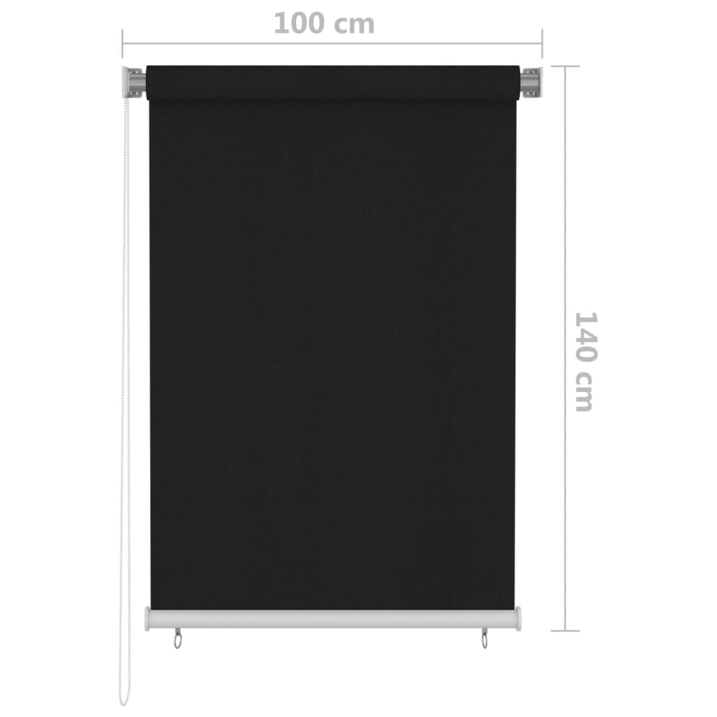 Outdoor Roller Blind 39.4"x55.1" Black