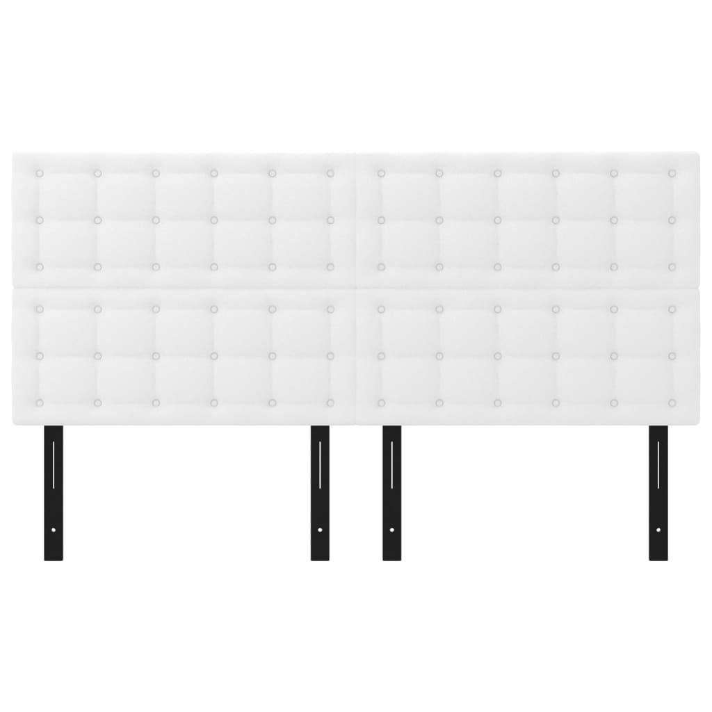 Headboards 4 pcs White 31.5"x2"x30.7"/34.6" Faux Leather