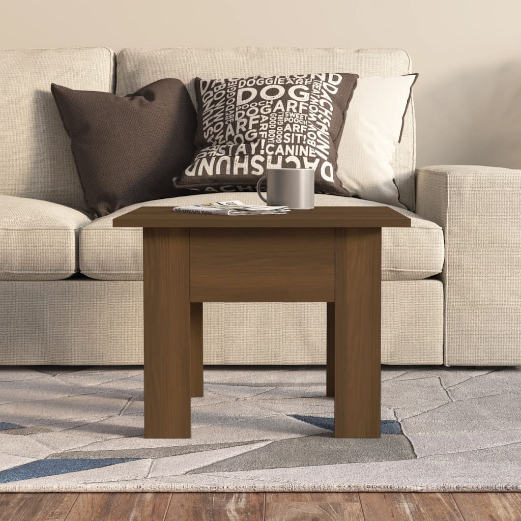 Coffee Table Brown Oak 21.7"x21.7"x16.5" Engineered Wood