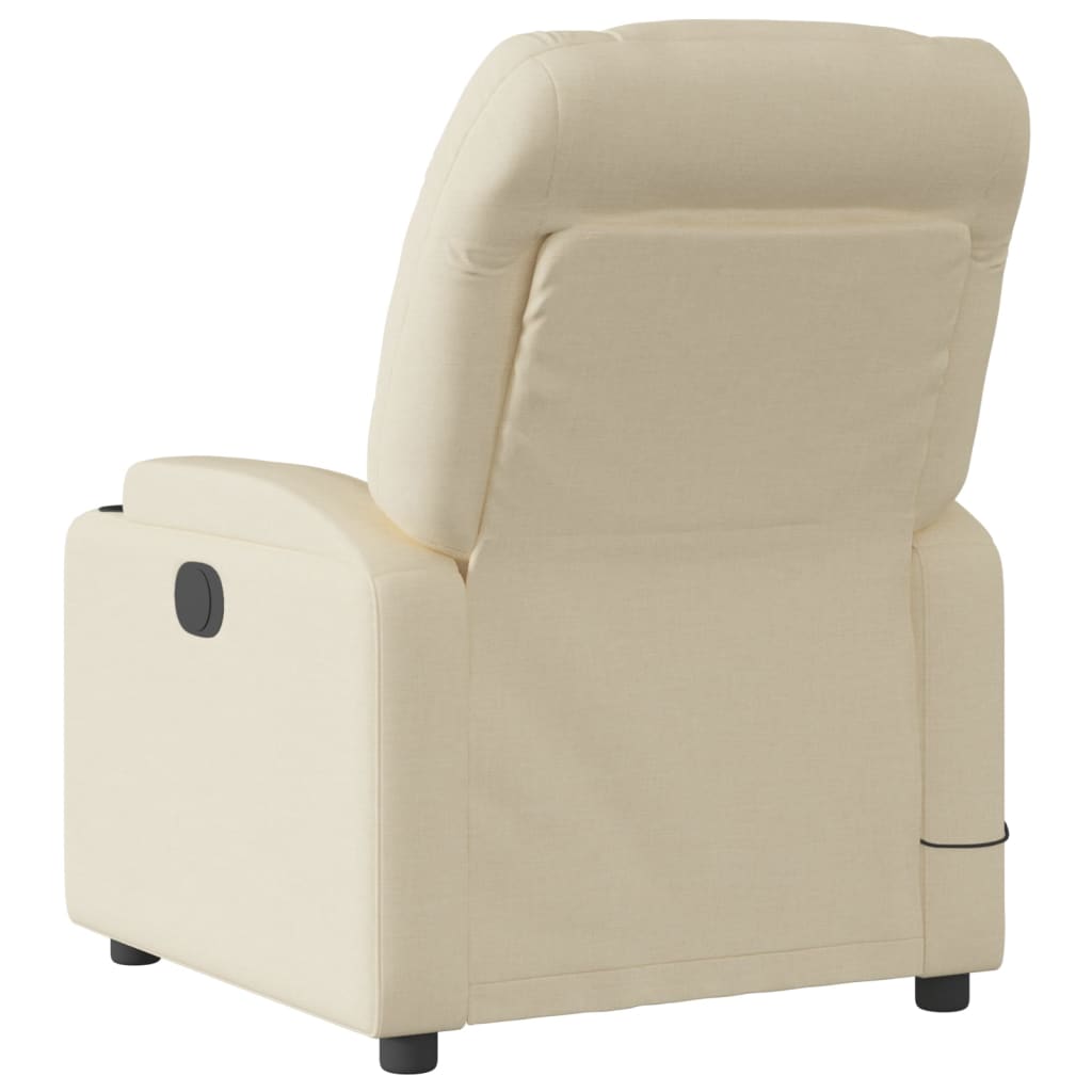 Massage Recliner Chair Cream Fabric