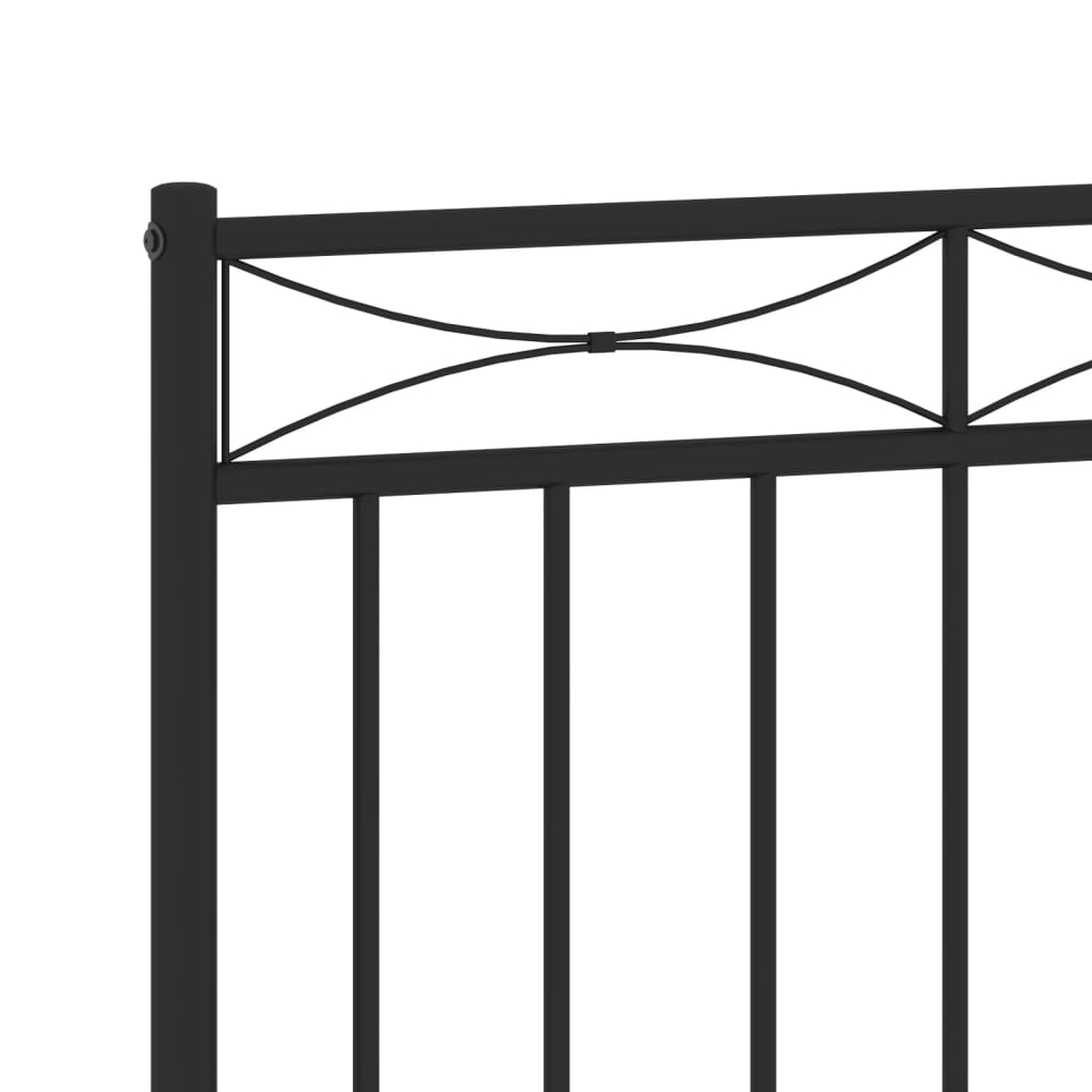 Metal Headboard Black 59.1"