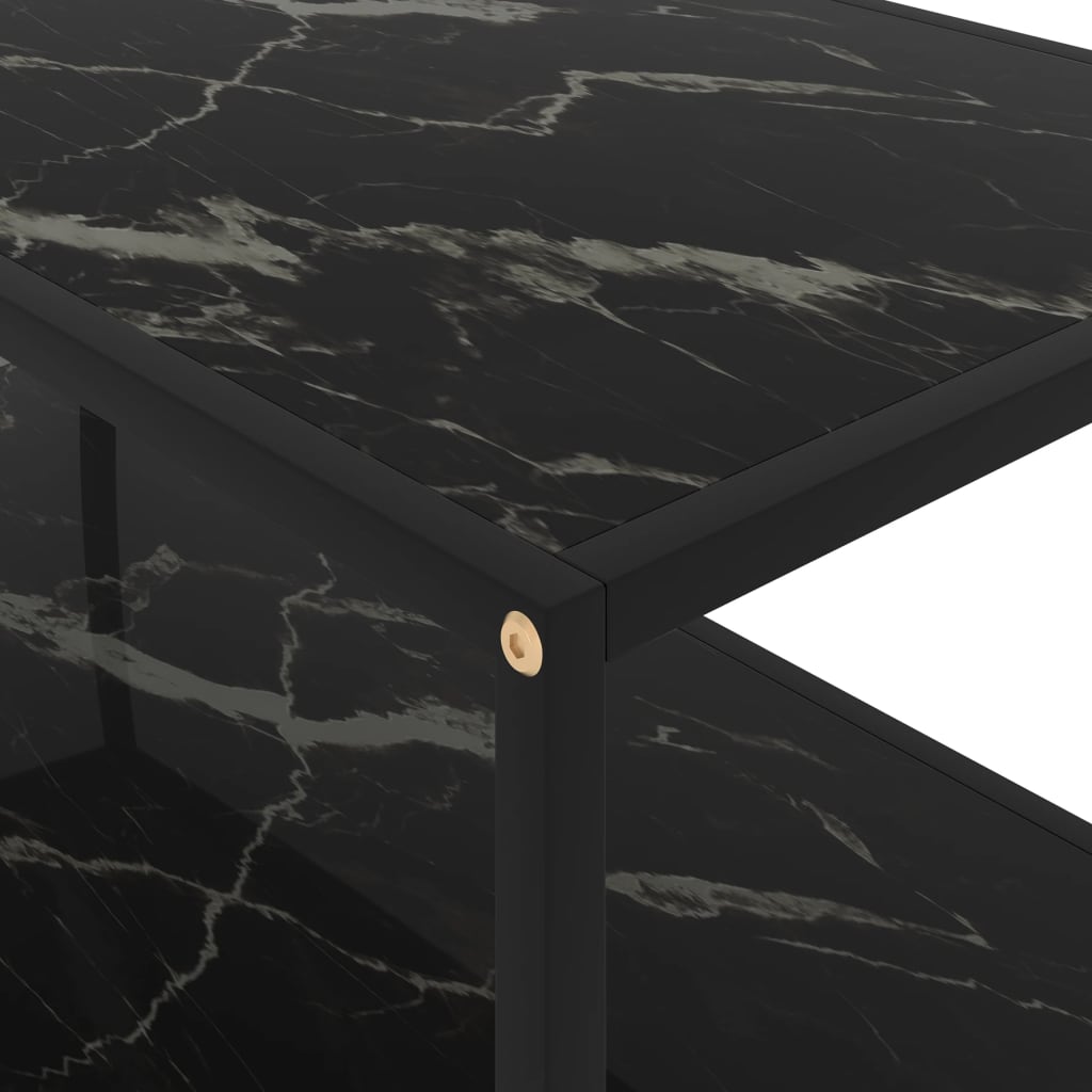 Coffee Table Black 39.4"x19.7"x13.8" Tempered Glass