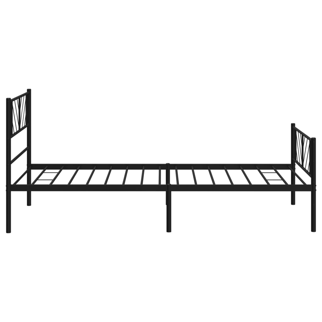 Metal Bed Frame without Mattress with Footboard Black 39.4"x74.8"