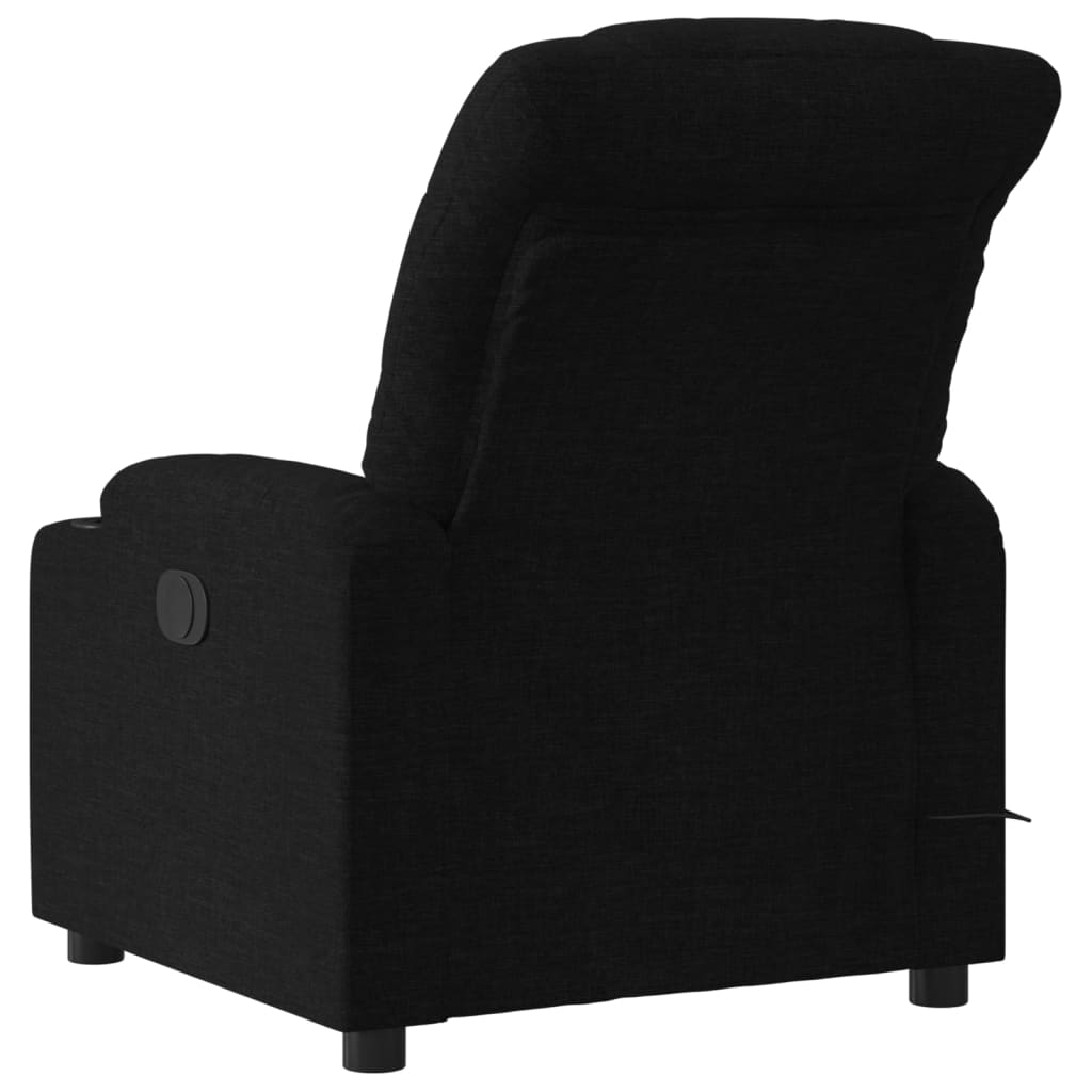 Massage Recliner Chair Black Fabric