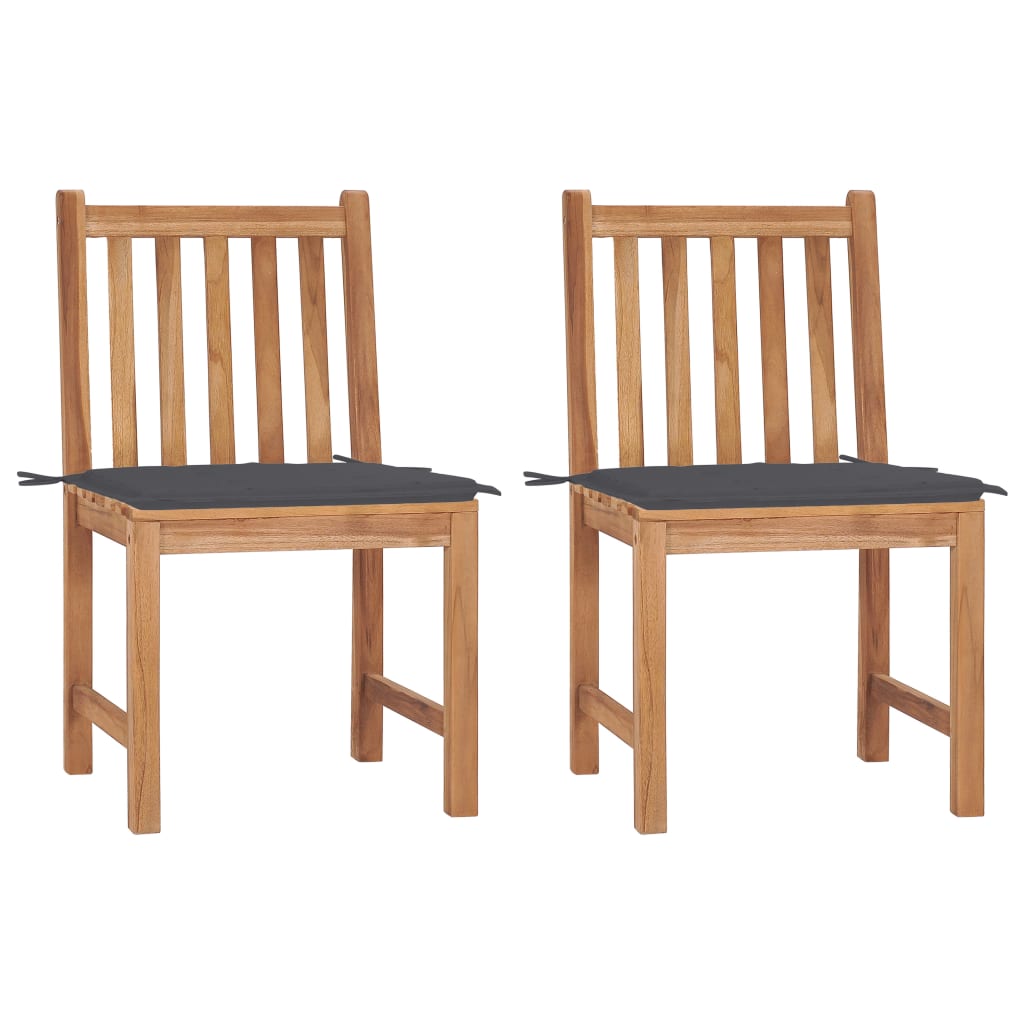 Patio Chairs 4 pcs with Cushions Solid Teak Wood