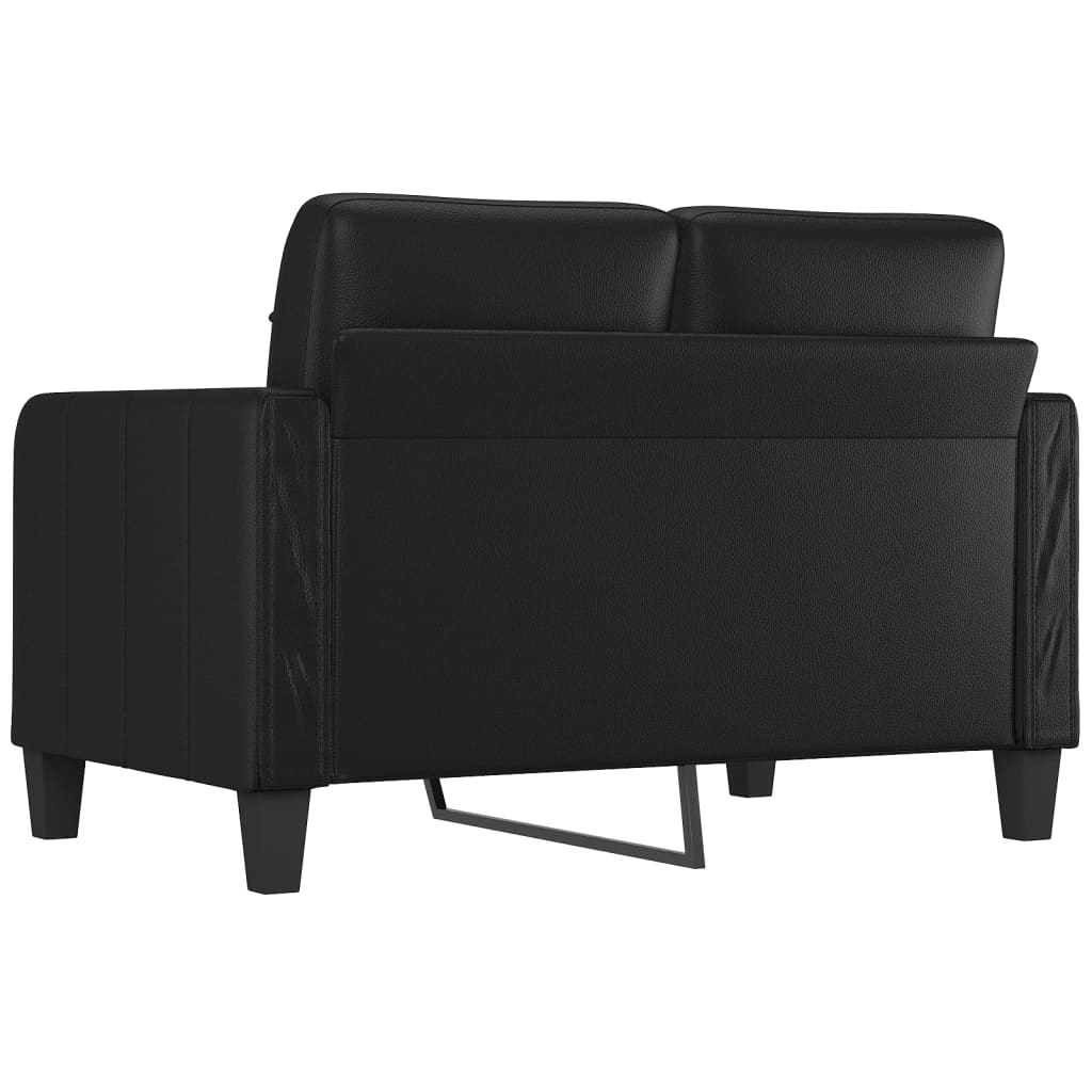 2-Seater Sofa Black 47.2" Faux Leather