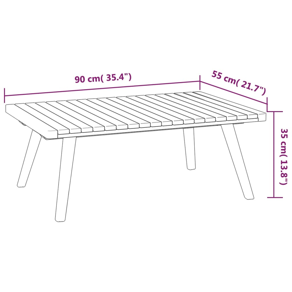 4 Piece Patio Lounge Set with Cushions Solid Acacia Wood