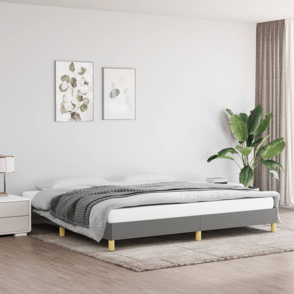 Bed Frame without Mattress Dark Gray 76"x79.9" King Fabric