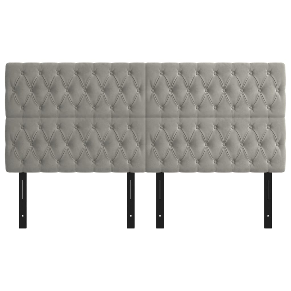 Headboards 4 pcs Dark Gray 39.4"x2.8"x30.7"/34.6" Velvet