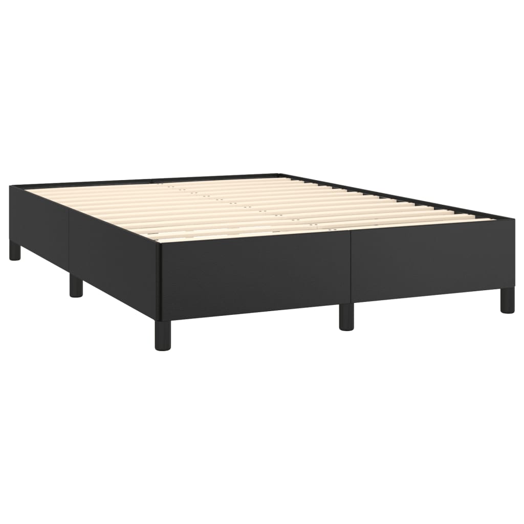 Bed Frame without Mattress Black 53.9"x74.8" Faux Leather