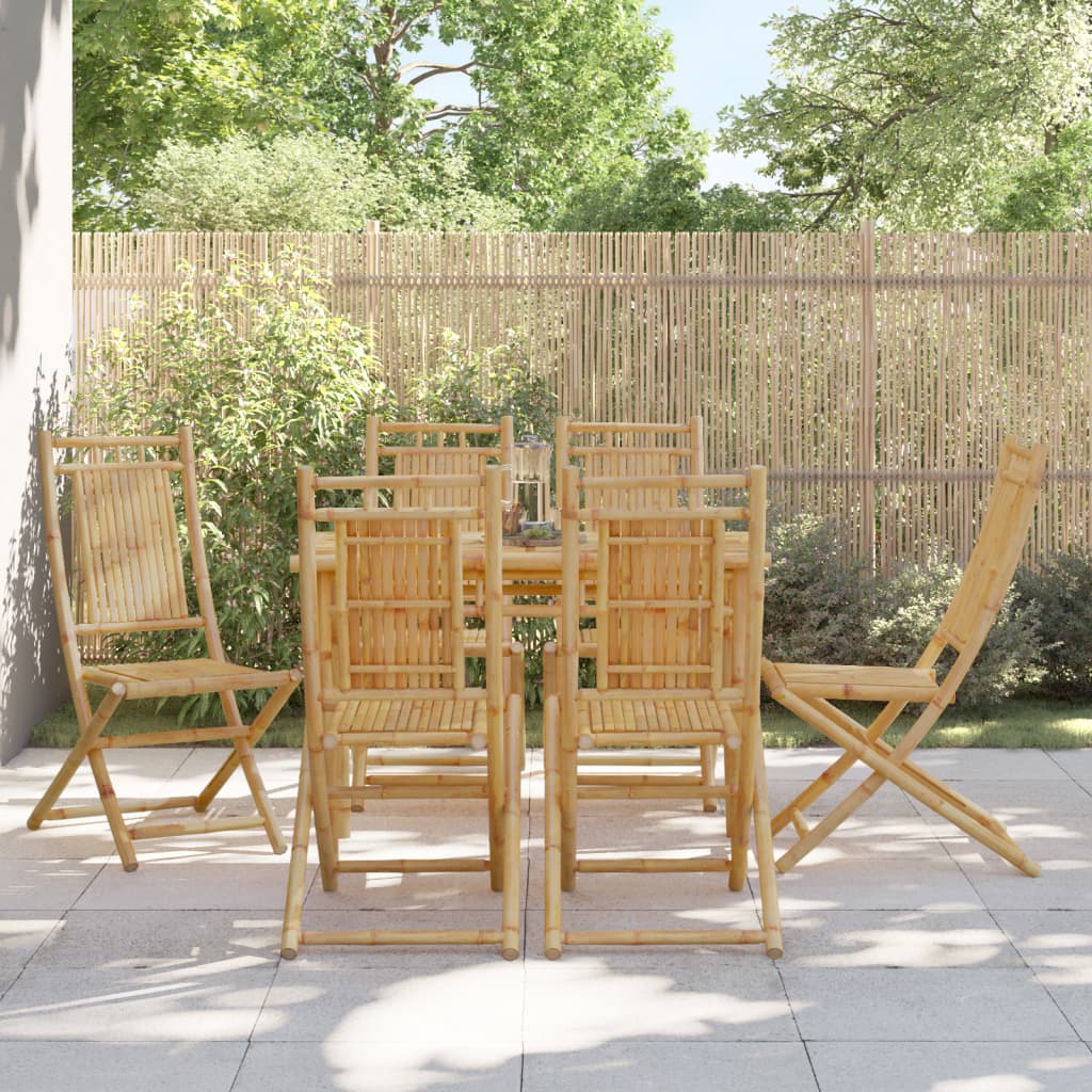 Folding Patio Chairs 6 pcs 18.1"x26"x39" Bamboo