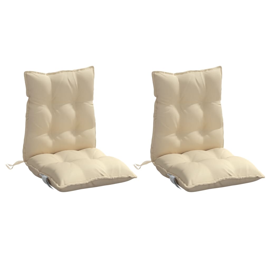 Lowback Chair Cushions 2 pcs Beige Oxford Fabric