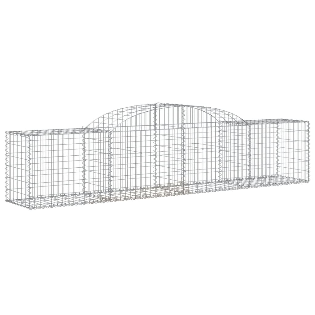 Arched Gabion Baskets 15 pcs 118.1"x19.7"x23.6"/31.5" Galvanized Iron