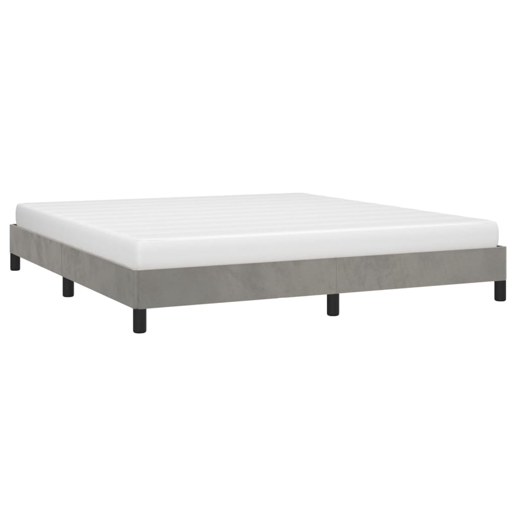 Bed Frame without Mattress Light Gray 76"x79.9" King Velvet