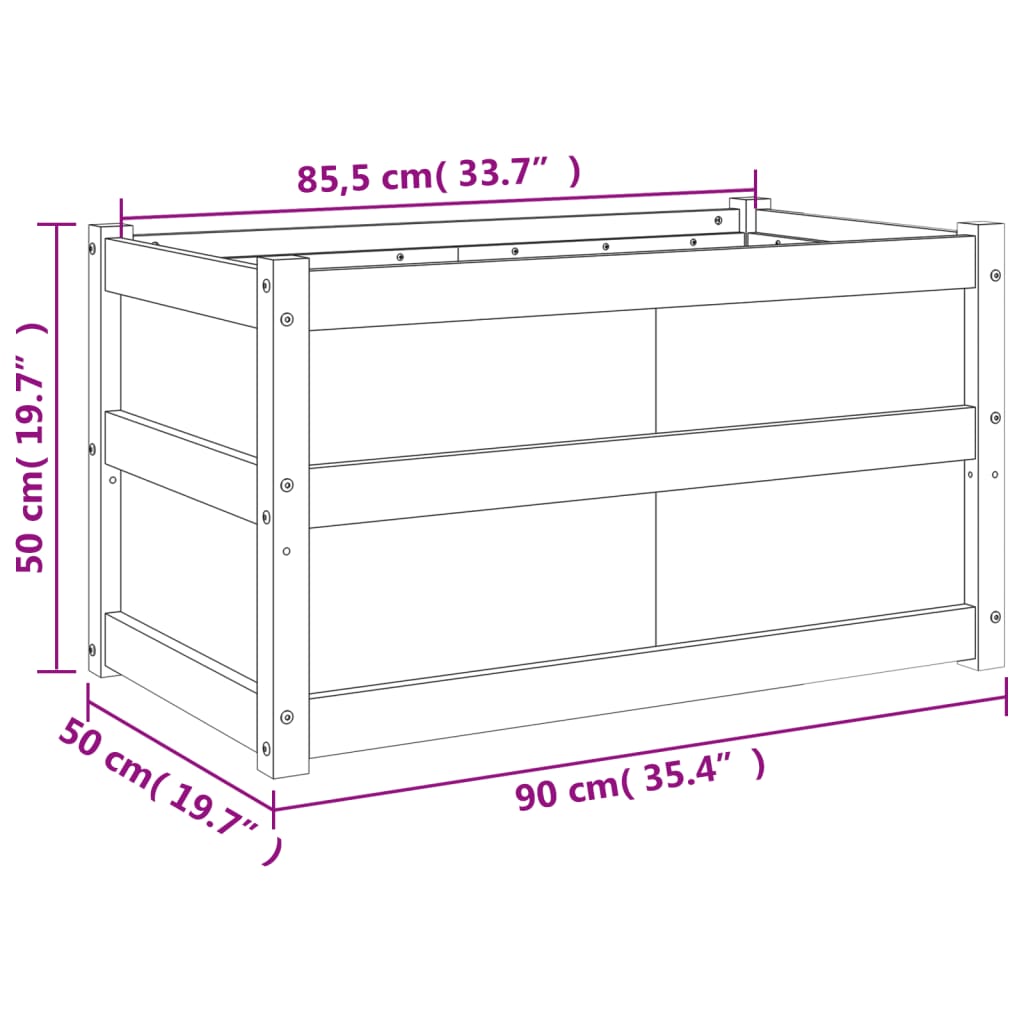 Garden Planters 2 pcs Solid Wood Pine