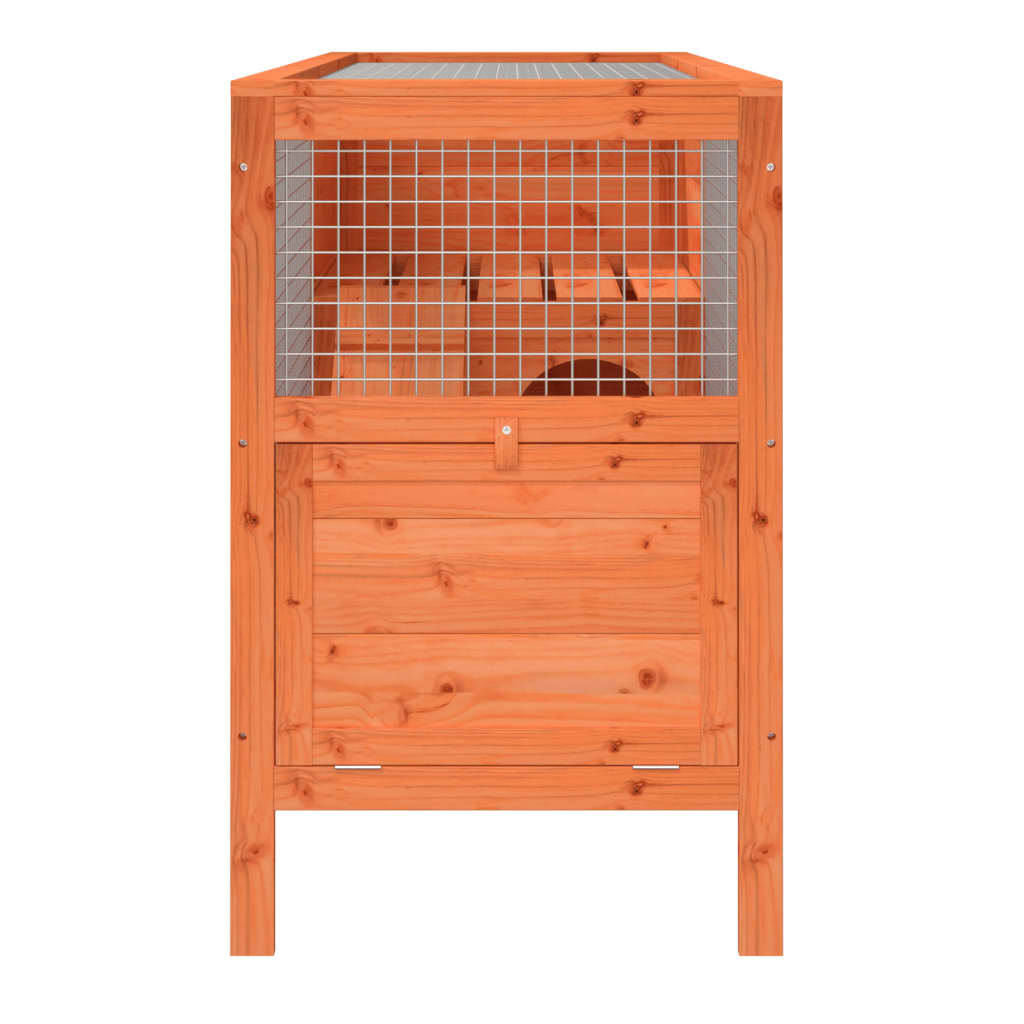 Rabbit Hutch Brown 40.6"x17.3"x27.4" Solid Wood Pine