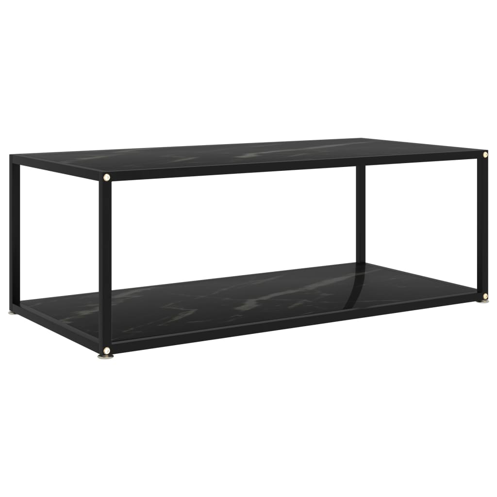 Coffee Table Black 39.4"x19.7"x13.8" Tempered Glass