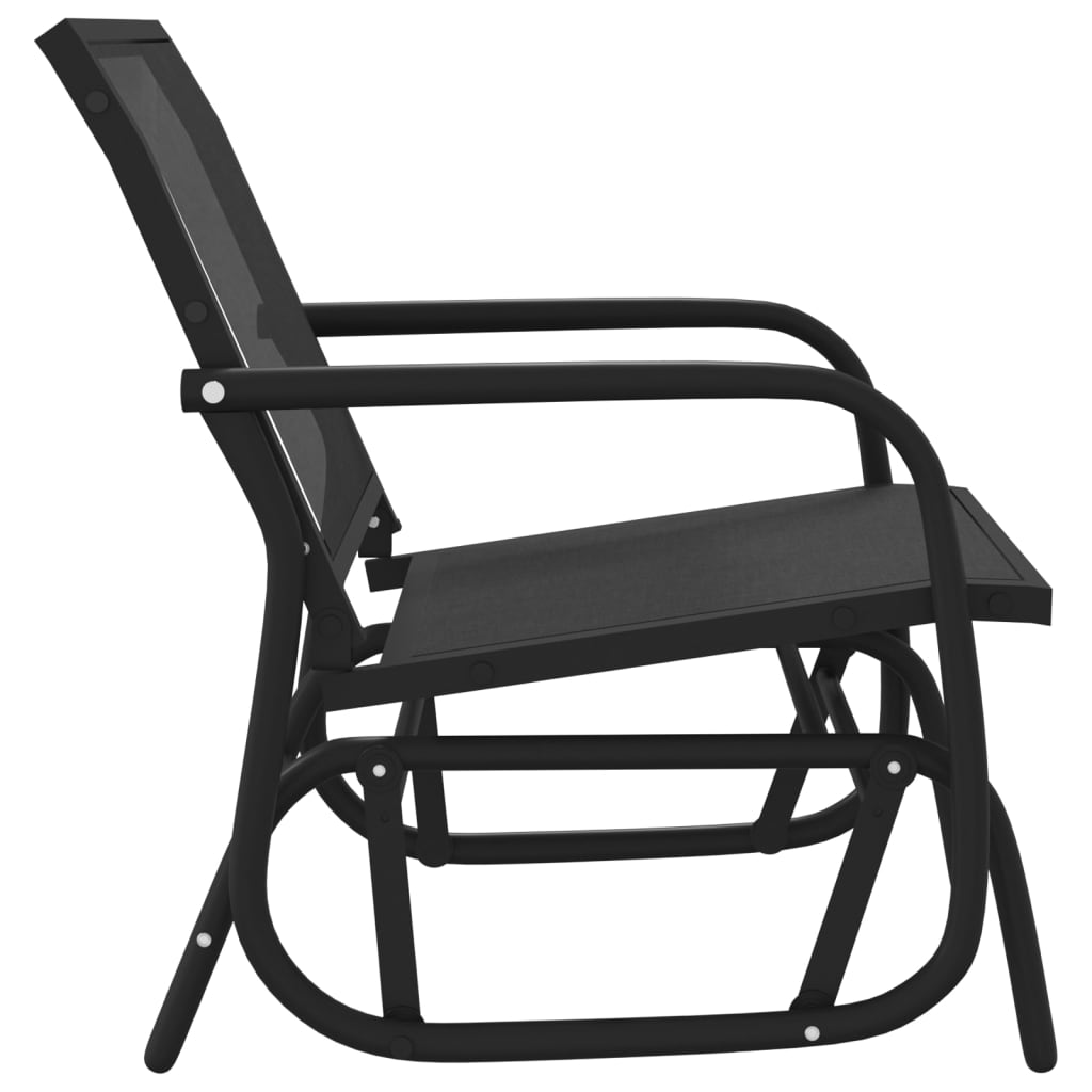 Garden Glider Chairs 2 pcs Black 24"x29.9"x34.3" Textilene&Steel