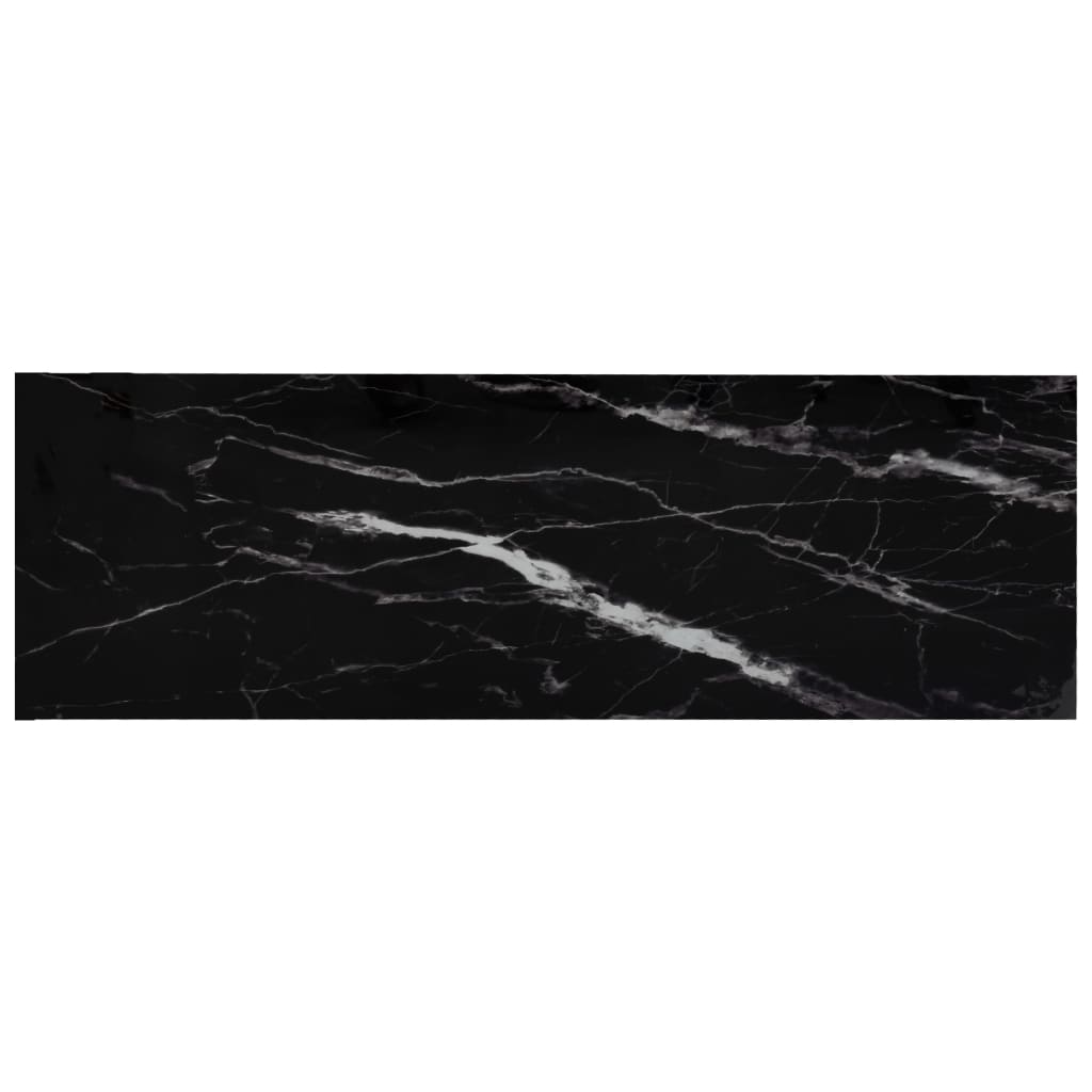 Shelf Transparent and Black Marble 39.4"x14.2"x35.4" Tempered Glass