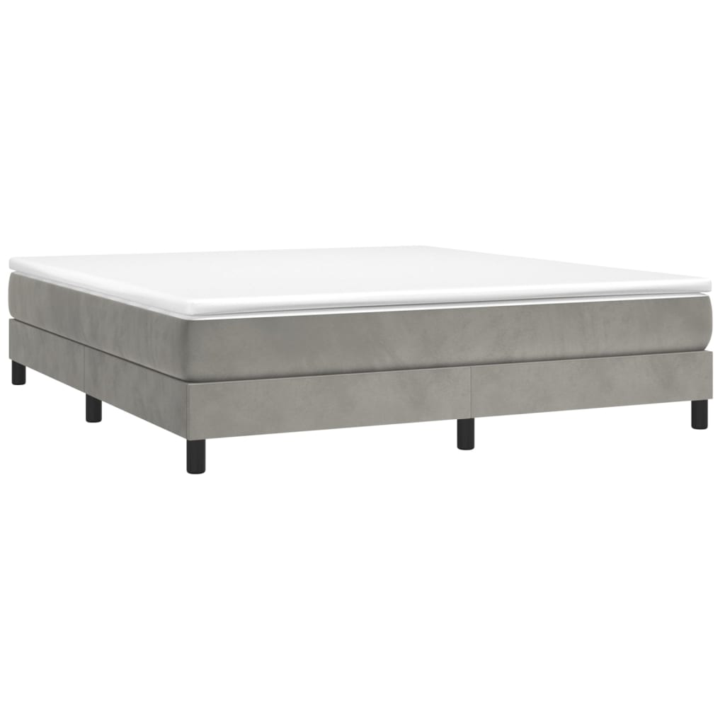 Bed Frame without Mattress Light Gray California King Velvet (US Only)