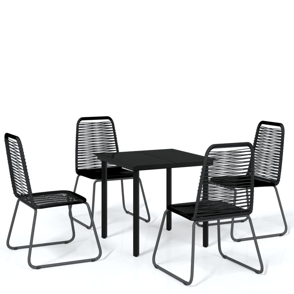 5 Piece Patio Dining Set Black