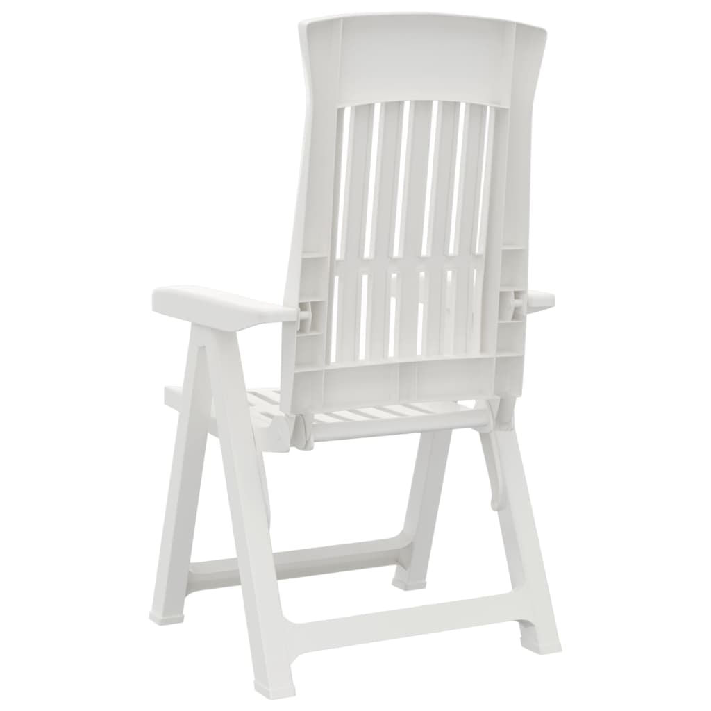 Patio Reclining Chairs 2 pcs White PP