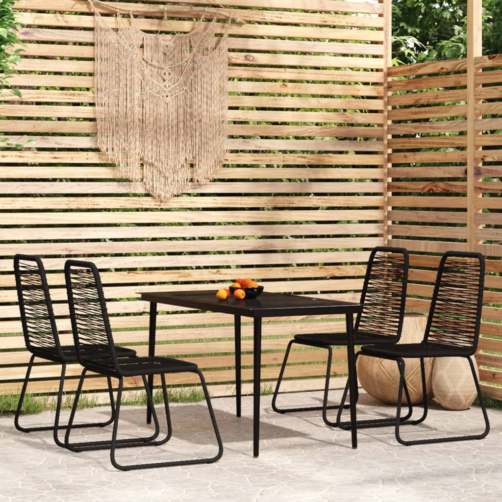 5 Piece Patio Dining Set Black