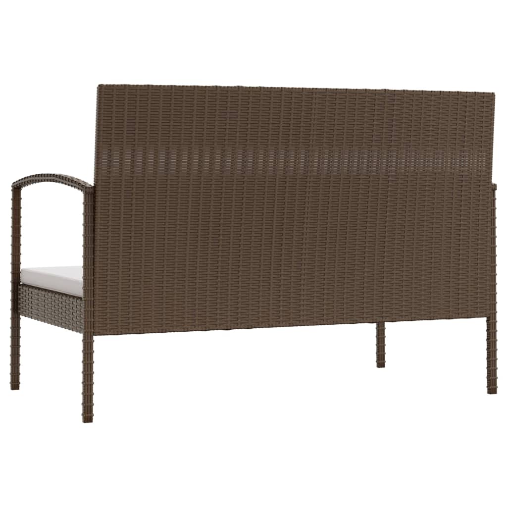 8 Piece Patio Lounge Set with Cushions Poly Rattan Brown