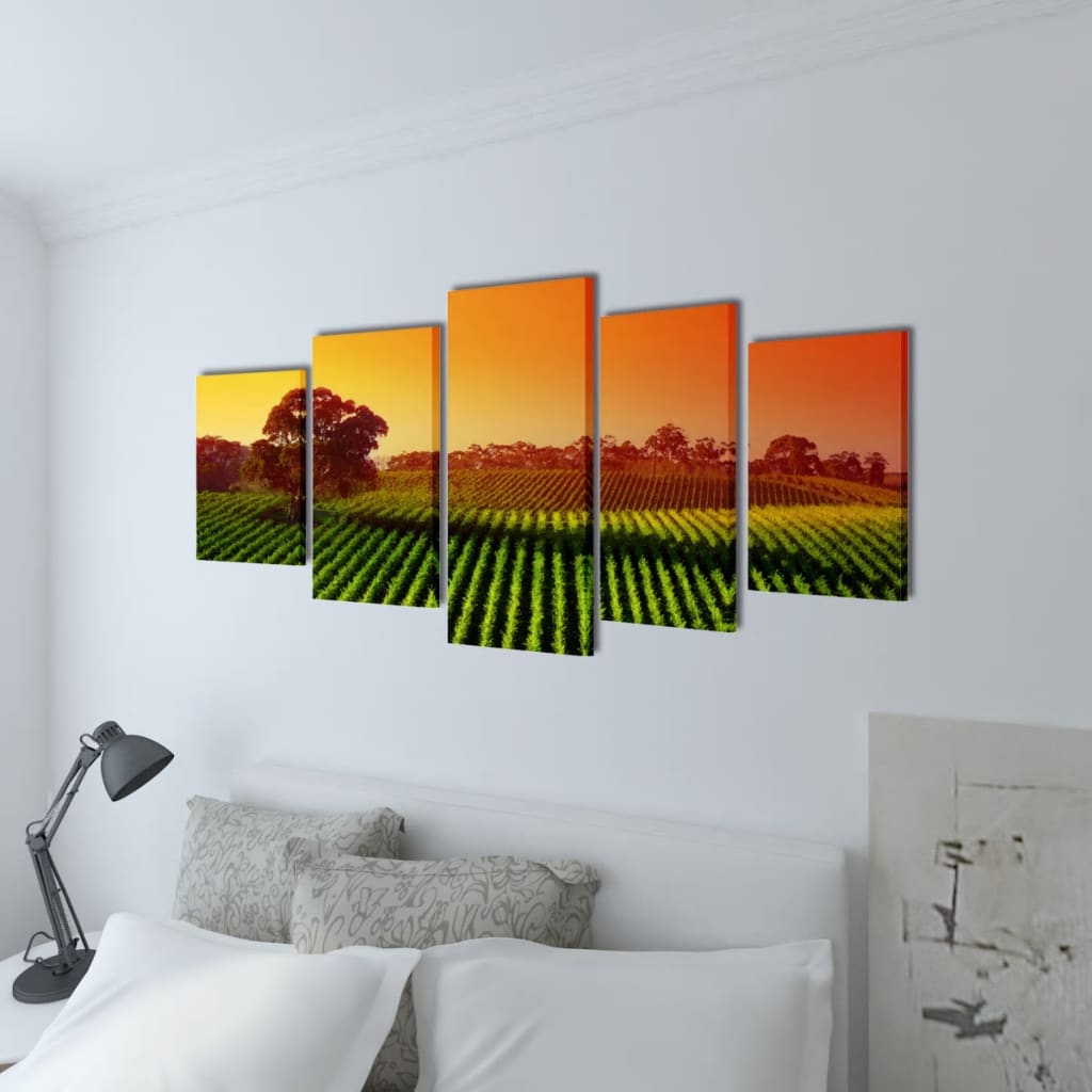 Canvas Wall Print Set Fields 79" x 39"